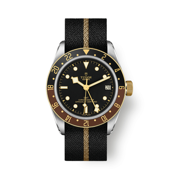 MONTRE TUDOR BLACK BAY GMT OR & ACIER BRACELET NATO