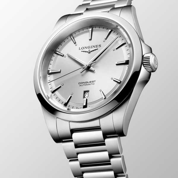 Montre Longines Conquest Bracelet Acier Cadran Argenté