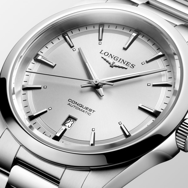 Montre Longines Conquest Bracelet Acier Cadran Argenté