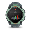 Montre Garmin Instinct 3 - 50mm AMOLED Vert Bracelet Silicone Bleu Gris