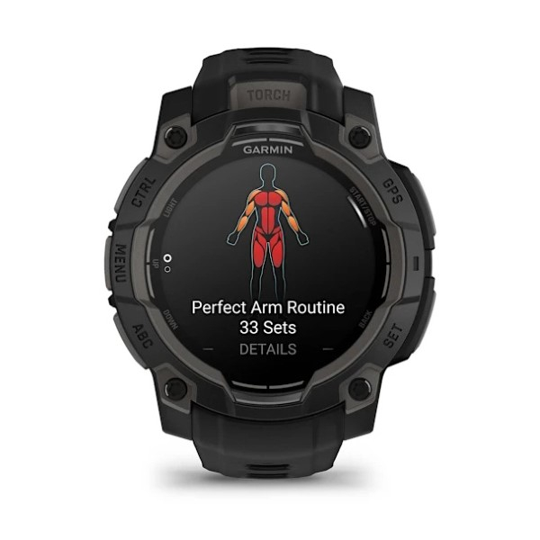 Montre Garmin Instinct 3 - 45mm AMOLED Black Bracelet Silicone Noir