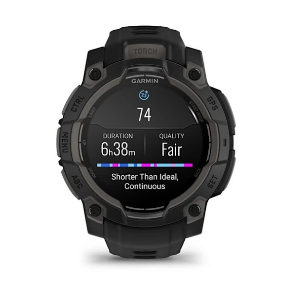 Montre Garmin Instinct 3 - 45mm AMOLED Black Bracelet Silicone Noir