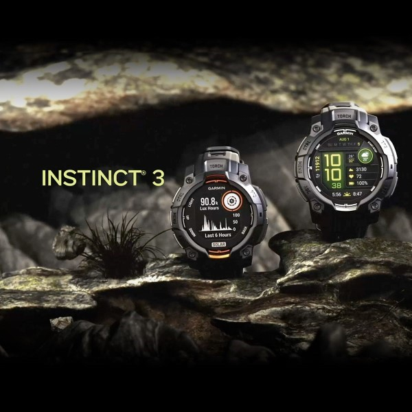 Montre Garmin Instinct 3 - 45mm AMOLED Black Bracelet Silicone Noir