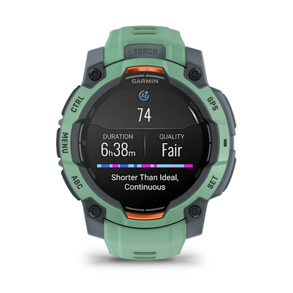 Montre Garmin Instinct 3 - 45mm AMOLED Vert d'Eau Bracelet Silicone