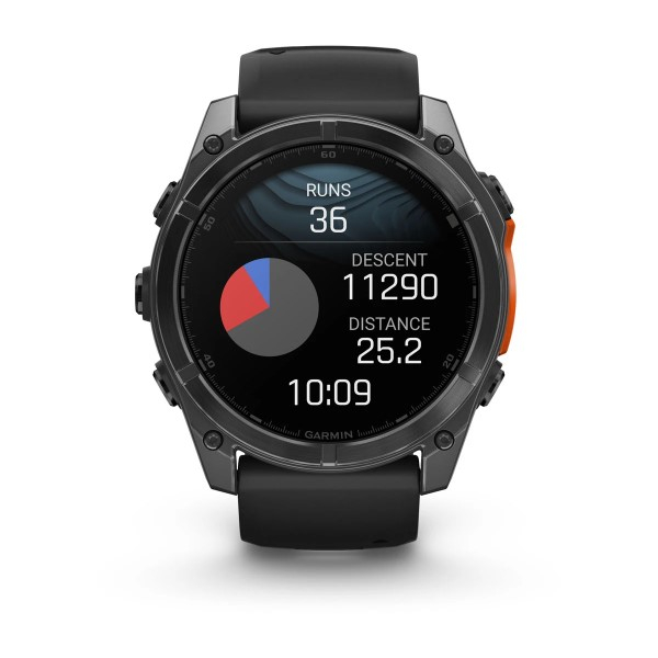 Montre Garmin Fenix 8 AMOLED Acier Gray Bracelet Noir 51mm