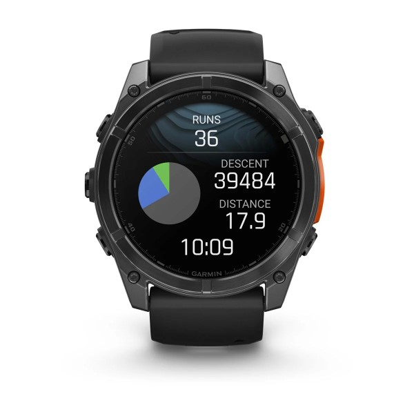 Montre Garmin Fenix 8 AMOLED Acier Gray Bracelet Noir 51mm