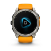 Montre Garmin Fenix 8 AMOLED Sapphire Titane Bracelet Orange 51mm 