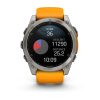 Montre Garmin Fenix 8 AMOLED Sapphire Titane Bracelet Orange 51mm 