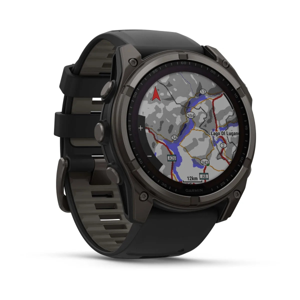 Montre Garmin Fenix 8 Solar Sapphire Titane Bracelet Noir 51mm 