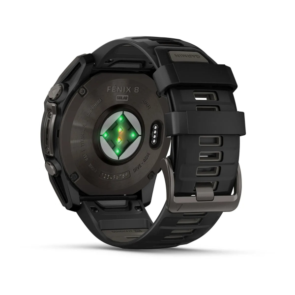 Montre Garmin Fenix 8 Solar Sapphire Titane Bracelet Noir 51mm 