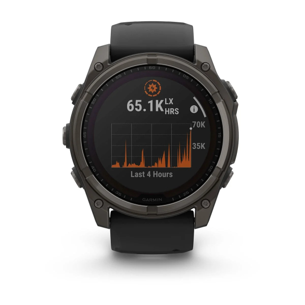 Montre Garmin Fenix 8 Solar Sapphire Titane Bracelet Noir 51mm 