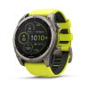 Montre Garmin Fenix 8 Solar Sapphire Titane Bracelet Jaune 51mm 