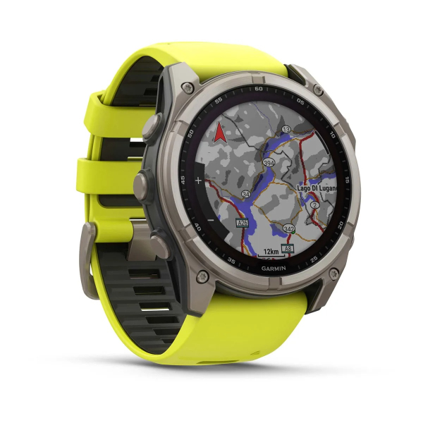 Montre Garmin Fenix 8 Solar Sapphire Titane Bracelet Jaune 51mm 