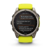 Montre Garmin Fenix 8 Solar Sapphire Titane Bracelet Jaune 51mm 