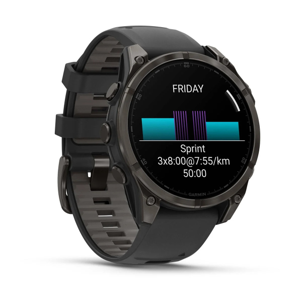 Montre Garmin Fenix 8 AMOLED Sapphire Titane Bracelet Noir 47mm 