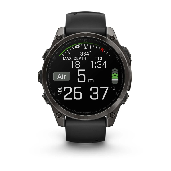 Montre Garmin Fenix 8 AMOLED Sapphire Titane Bracelet Noir 47mm 