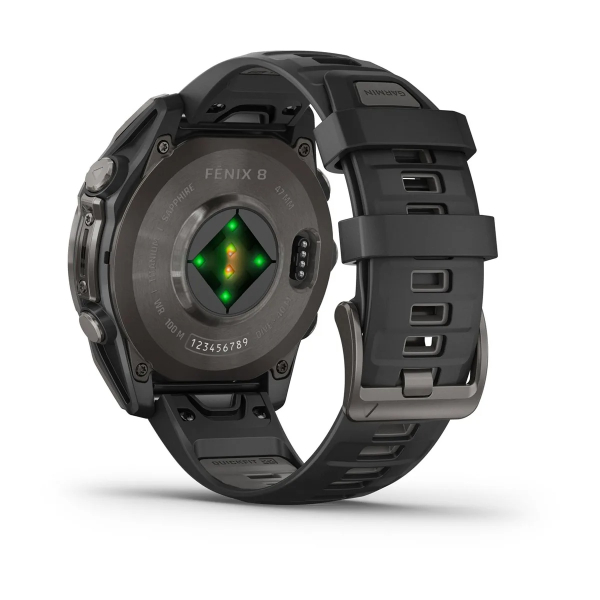 Montre Garmin Fenix 8 AMOLED Sapphire Titane Bracelet Noir 47mm 