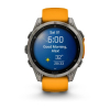 Montre Garmin Fenix 8 AMOLED Sapphire Titane Bracelet Orange 47mm 