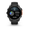 Montre Garmin Fenix 8 AMOLED Acier Gray Bracelet Noir 47mm 