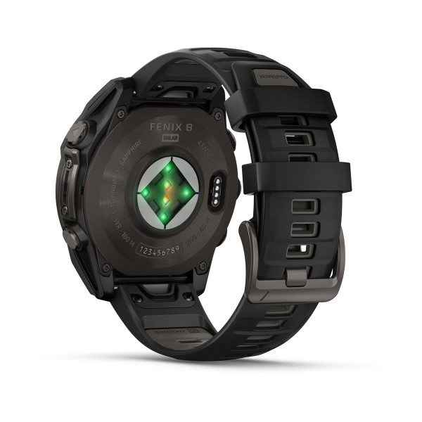 Montre Garmin Fenix 8 Solar Sapphire Titane Bracelet Noir 47mm 