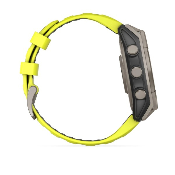 Montre Garmin Fenix 8 Solar Sapphire Titane Bracelet Jaune 47mm 