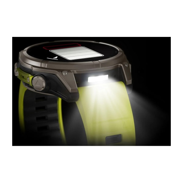 Montre Garmin Fenix 8 Solar Sapphire Titane Bracelet Jaune 47mm 