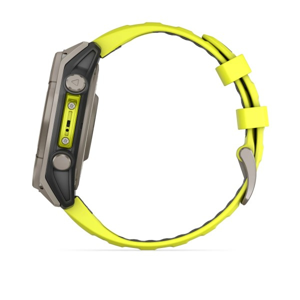 Montre Garmin Fenix 8 Solar Sapphire Titane Bracelet Jaune 47mm 