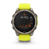 Montre Garmin Fenix 8 Solar Sapphire Titane Bracelet Jaune 47mm 