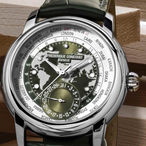 Montre Frederique Constant Manufacture Classic Worldtimer Cadran Vert