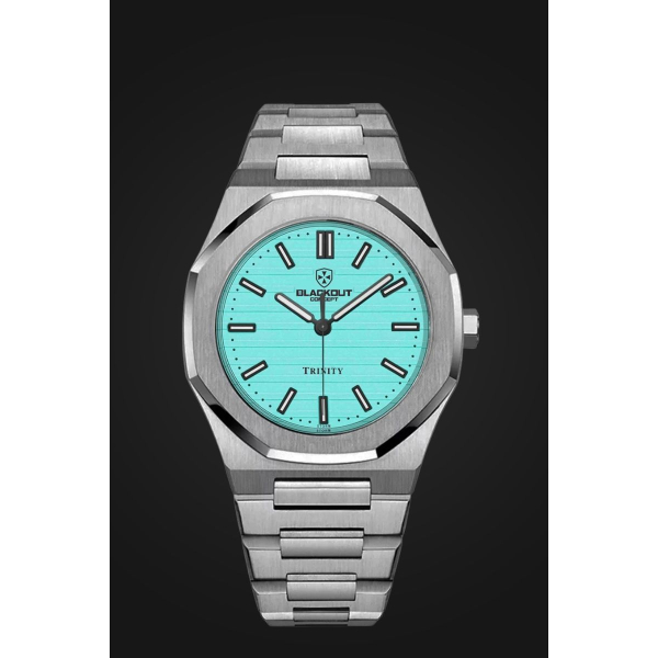 Montre Blackout Concept Storm Trinity Turquoise Quartz Bracelet Acier 41MM