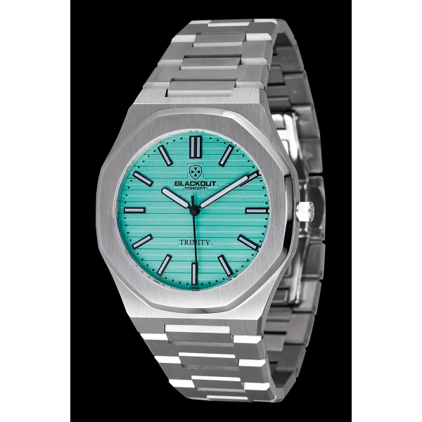 Montre Blackout Concept Storm Trinity Turquoise Quartz Bracelet Acier 41MM