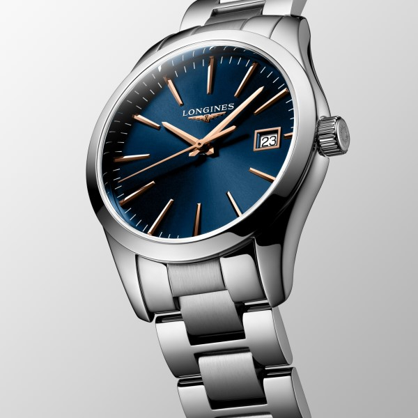 Montre Longines Conquest 34mm Cadran Bleu Bracelet Acier