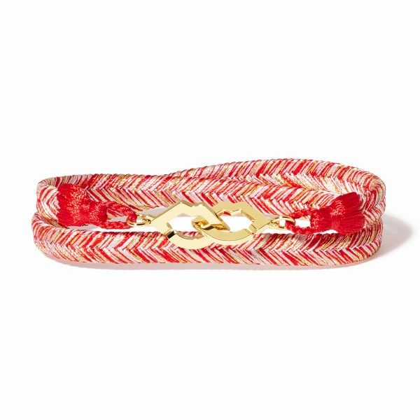 copy of Bracelet Tissé Dinh Van Menottes R10 Rouge Colorado & Or Jaune