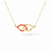 Collier Dinh Van 2 Lips Or Jaune Laque Rouge