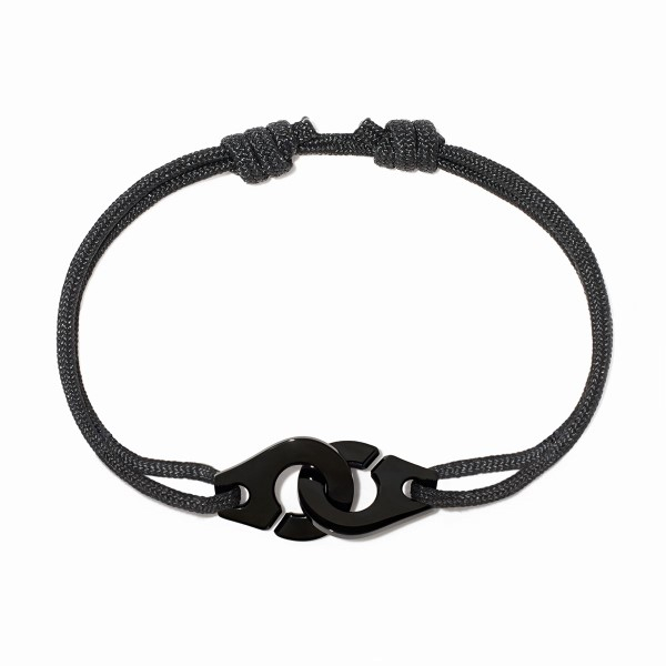 Bracelet Dinh Van Menottes R12 Cordon Titane noir 