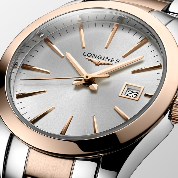 Montre Longines Conquest 29.50mm Cadran ArgentéBracelet Acier PVD Rose