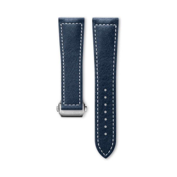 Bracelet Montre Longines Spirit 21mm Cuir Bleu Semi Mat