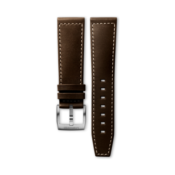 Bracelet Montre Longines Spirit 21mm Cuir Brun Semi Mat