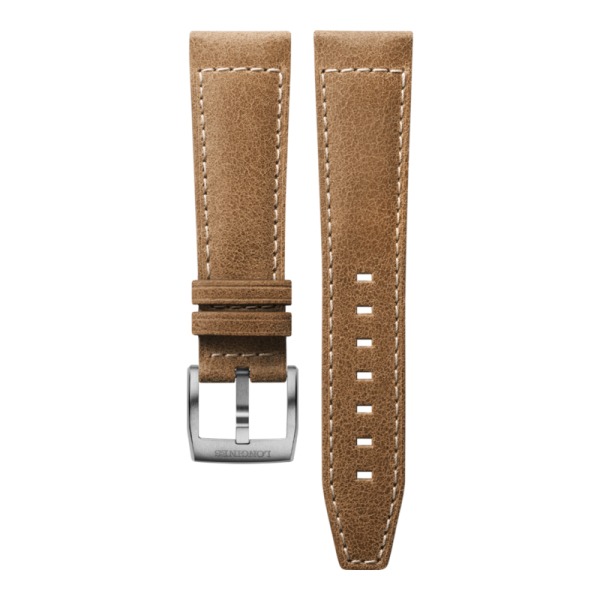 Bracelet Montre Longines Spirit 22mm Cuir Beige Mat