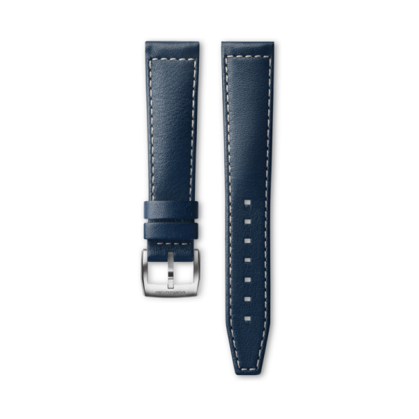 Bracelet Montre Longines Spirit 19mm Cuir Bleu Semi Mat