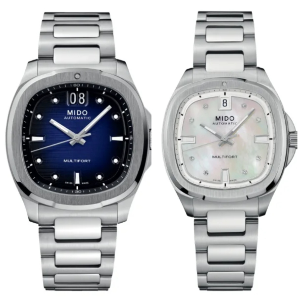 Duo de Montres Mido Multifort Bleu & Nacre