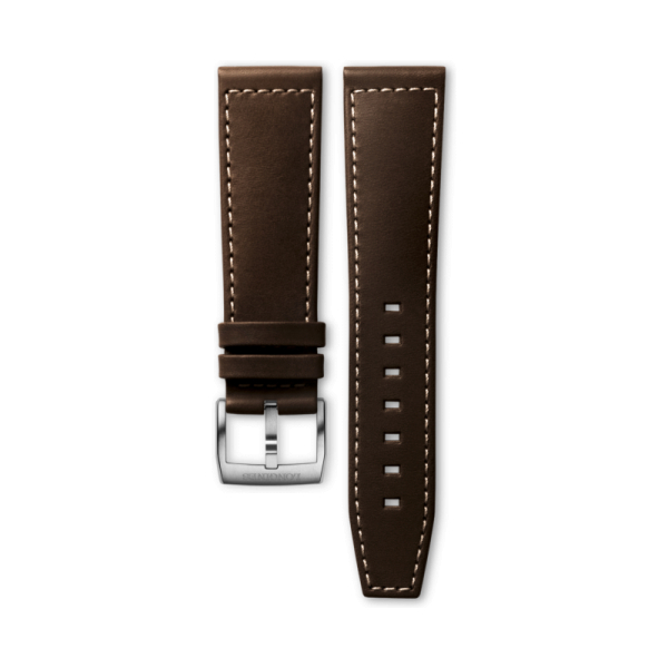 Bracelet Montre Longines Spirit 22mm Cuir Brun Foncé Semi Mat