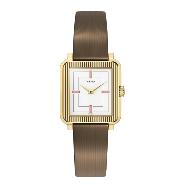 Montre Yema Radiance Dorée Quartz Cadran Email Blanc