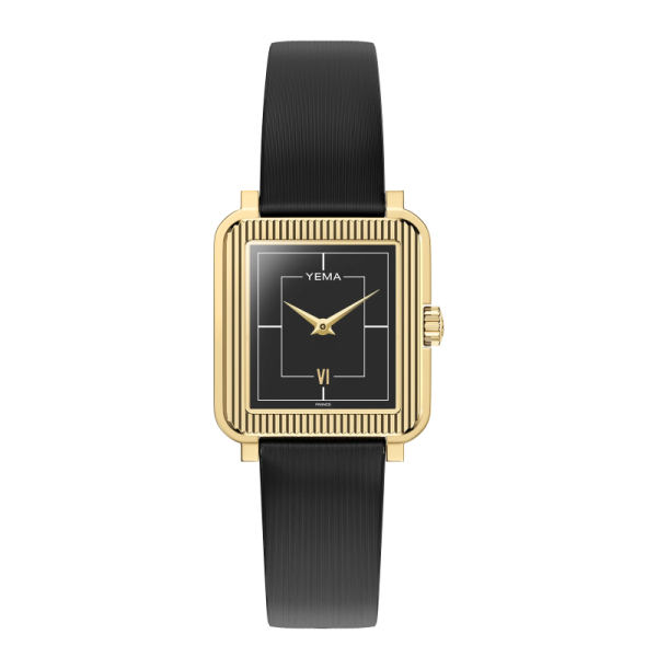 Montre Yema Radiance Dorée Quartz Cadran Noir Brillant