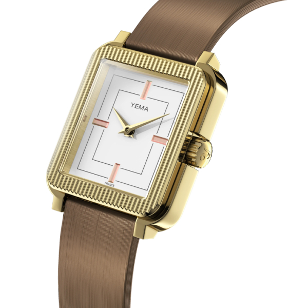 Montre Yema Radiance Dorée Quartz Cadran Email Blanc