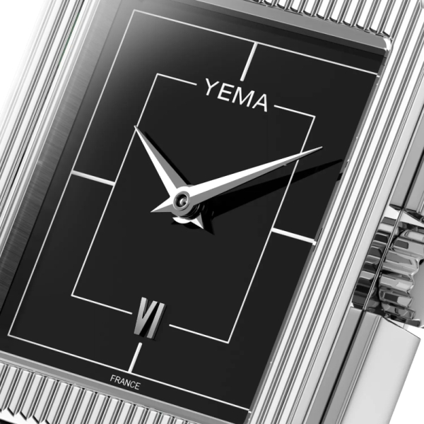 Montre Yema Radiance Argentée Quartz Cadran Noir Brillant