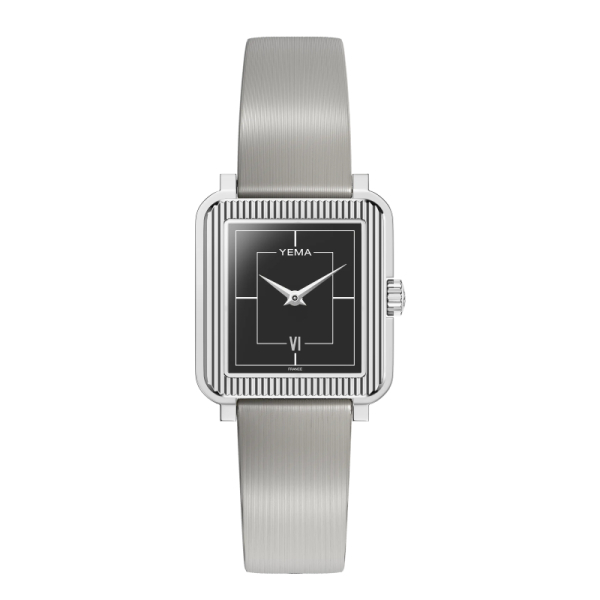 Montre Yema Radiance Argentée Quartz Cadran Noir Brillant