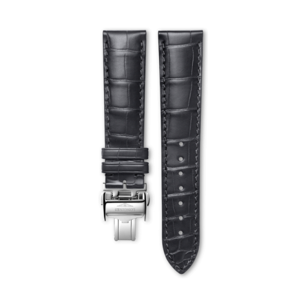 Bracelet Montre Longines Master Collection 20mm Cuir Alligator Gris Mat