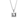 Collier Occasion Chopard Carré Happy Diamonds Or Blanc