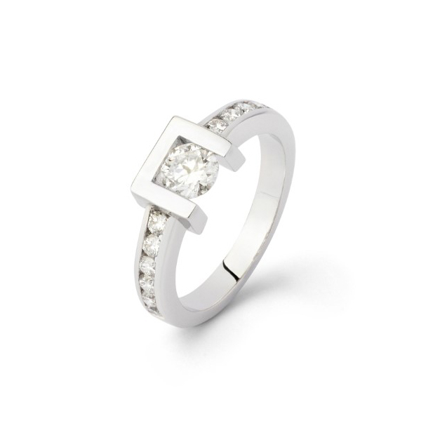 Bague Tom G Moderne Or Blanc Diamants 0,89ct